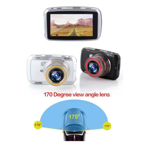 PANSIM 3.0-inch LCD Screen Big Lens Black Full HD 1080P Car Dash Camera with Cycling Recording